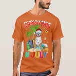 Funny Pitbull Hund i Santa Hat Sunglasses Christma T Shirt<br><div class="desc">Lönsam Pitbull-Hund i Santa Hat Sunglasses jul I juli.</div>
