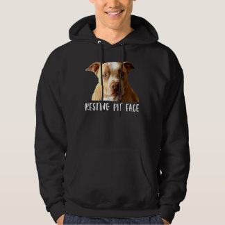 Funny Pitbull Hund Resting Pit Ansikte Hoodie