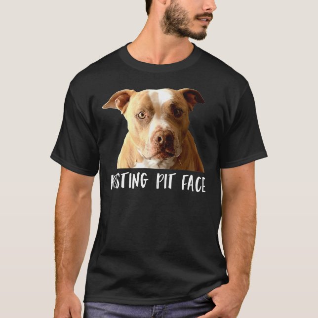 Funny Pitbull Hund Resting Pit Ansikte T Shirt (Framsida)