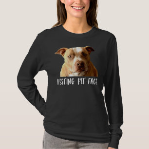 Funny Pitbull Hund Resting Pit Ansikte T Shirt