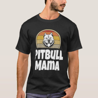 Funny Pitbull Mamma Gift Hund älskare Retro Mammor T Shirt