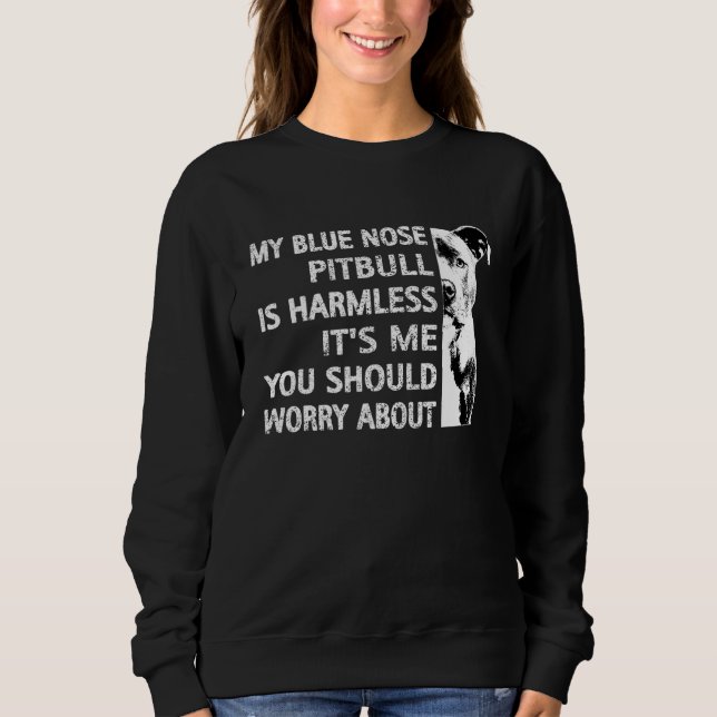 Funny Pitbull Quote Blue Nose Pitbull Coola Hund O T Shirt (Framsida)