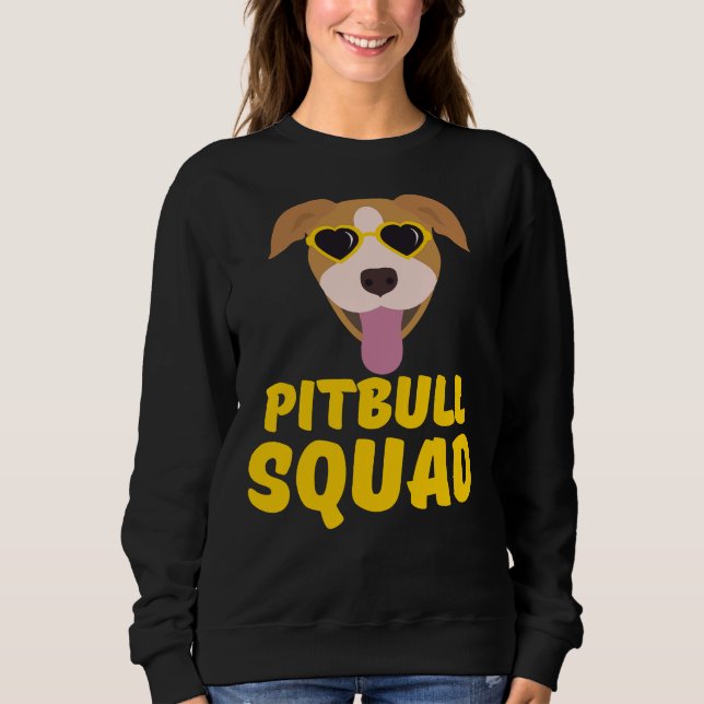 Funny Pitbull Squad Gult Cute Funny Kärlek Pitbull T Shirt (Framsida)