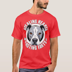 Funny Pitbull Stealing Hearts Blasting Farts Puppy T Shirt