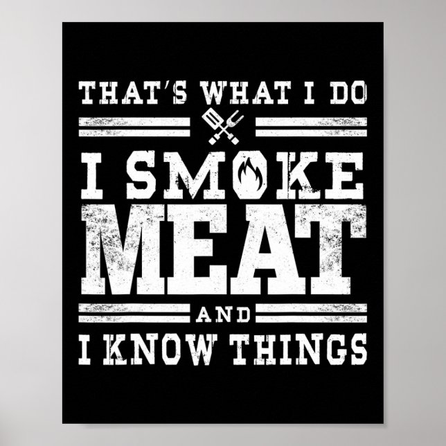 Funny Pitmaster I Smoke Kött Bbq Smoker Grill Gift Poster (Framsidan)