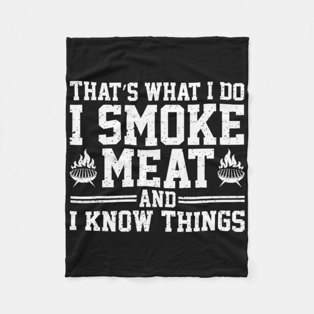 Funny Pitmaster I Smoke Kött Bbq Smoker Grill Gril Fleecefilt (Framsidan)