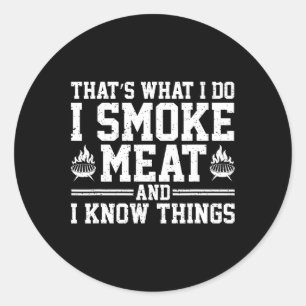 Funny Pitmaster I Smoke Kött Bbq Smoker Grill Gril Runt Klistermärke