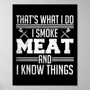 Funny Pitmaster I Smoke Kött Bbq Smoker Grill Papp Poster