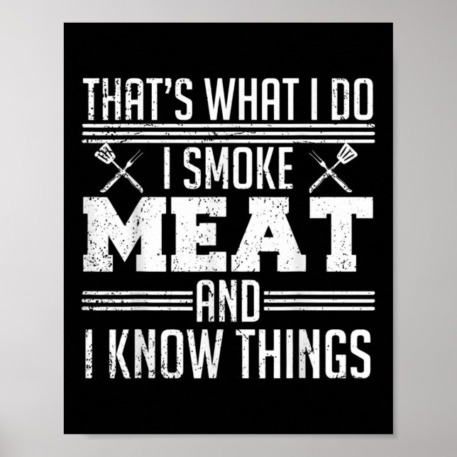 Funny Pitmaster I Smoke Kött Bbq Smoker Grill Papp Poster (Framsidan)