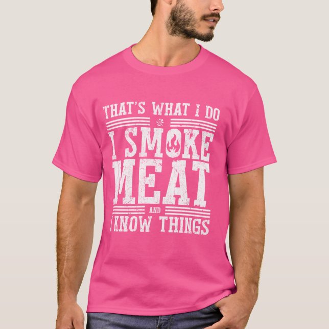 Funny Pitmaster Shirt I Smoke Kött BBQ Smoker Gril T (Framsida)