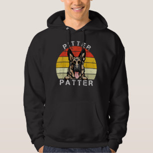 Funny Pitter Patter Hund German Shepherd Hund Rädd Hoodie