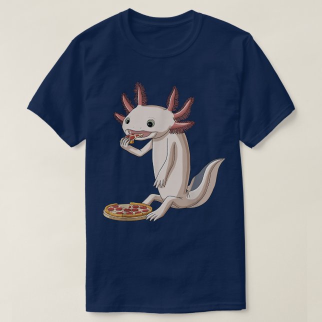 Funny Pizza Älskare Axolotl T Shirt (Design framsida)