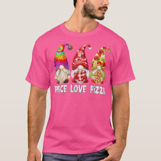Funny Pizza Älskare Hippie Gnome for Women Peace L T Shirt
