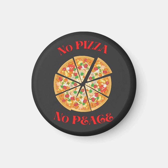 Funny Pizza Älskare Magnet (Framsidan)