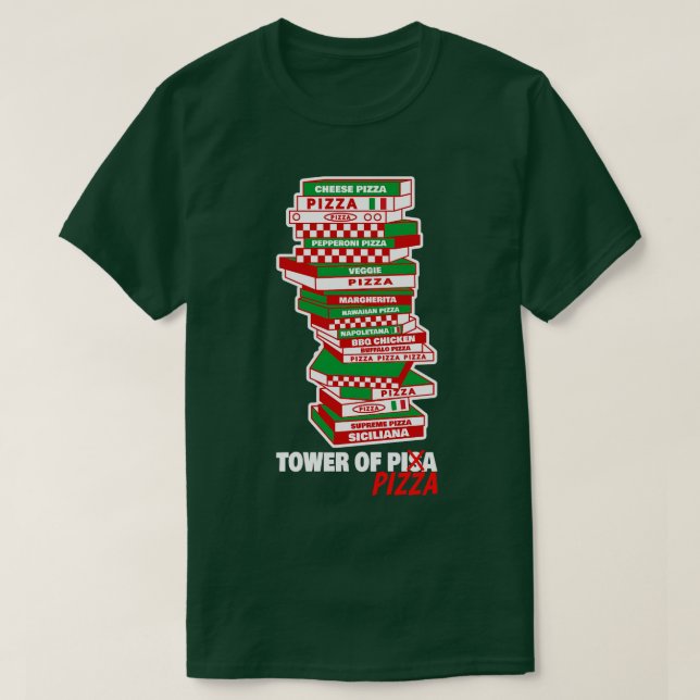 Funny Pizza Älskare Pizza säger Torn i Pizza T Shirt (Design framsida)