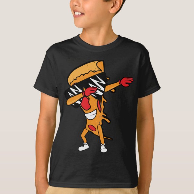 Funny Pizza Dabbing Pepperoni Pizza Slice Dancing T Shirt (Framsida)