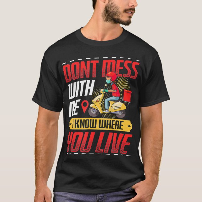 Funny Pizza Delivery Boy Food Delivery Service T Shirt (Framsida)