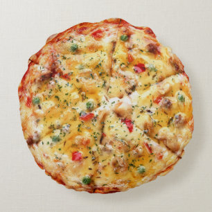 Funny Pizza Design Rund Kudde