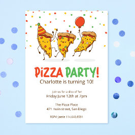 Funny Pizza Födelsedagsfest Inbjudningar