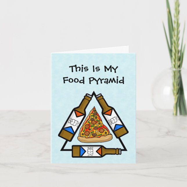 Funny Pizza Food Pyramid Card Kort (Framsida)