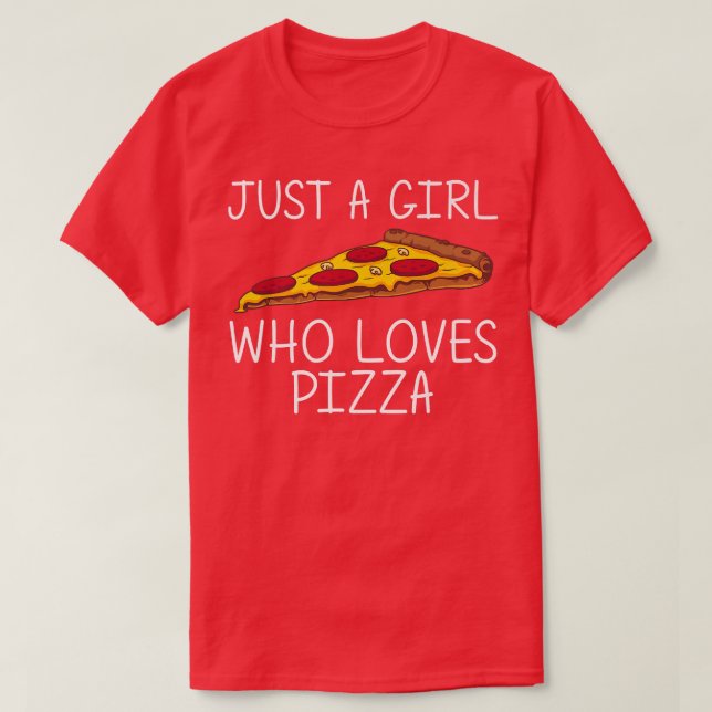 Funny Pizza for Girls Kid Italia Food Pizza Älskar T Shirt (Design framsida)
