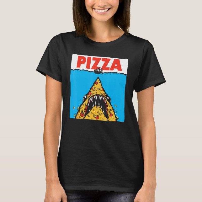 Funny Pizza for Pizza Pappor Mammor son T Shirt (Framsida)