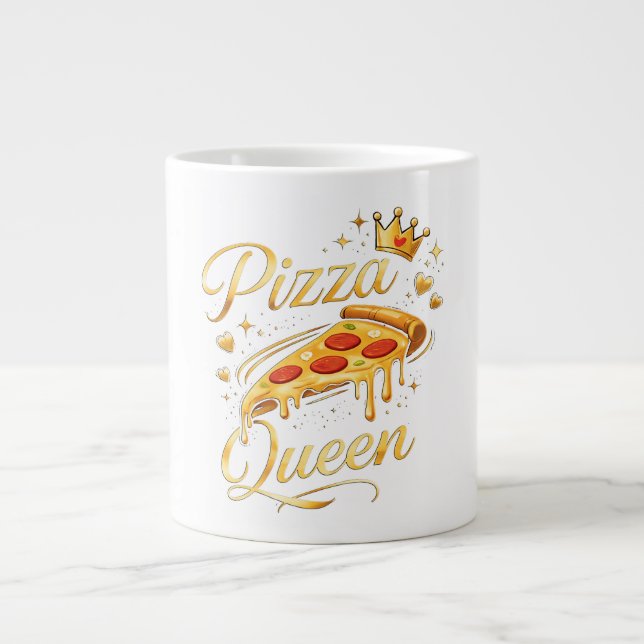Funny pizza gif Cute Pizza Lover Cooking kitchen Jumbo Mugg (Framsidan)