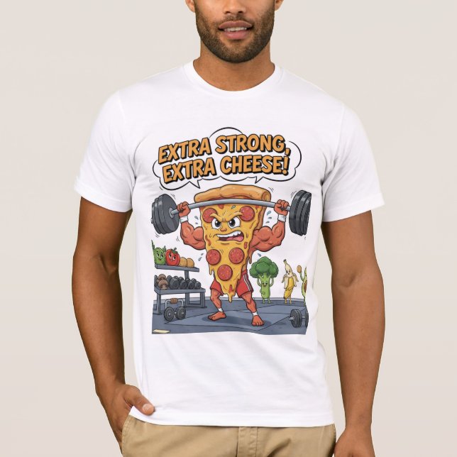 Funny Pizza Gym T-Shirt for Food & Workout Älskare (Framsida)