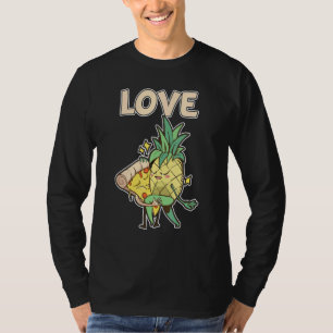Funny Pizza Hawaii Partnerpar Pineapple Kärlek T Shirt