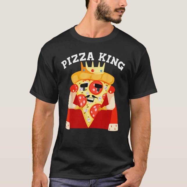 Funny Pizza Kung Gift Coola Pizza Älskare Kids Man T Shirt (Framsida)
