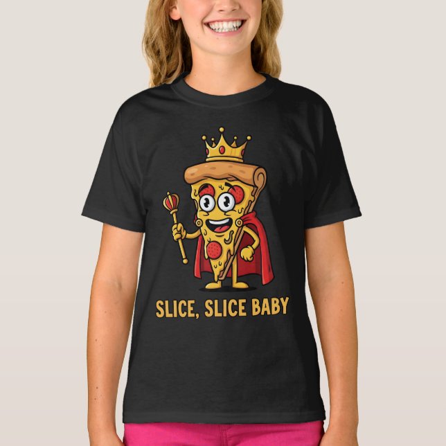 🍕 Funny Pizza Kung T-Shirt - Segce Segce Baby (Framsida)