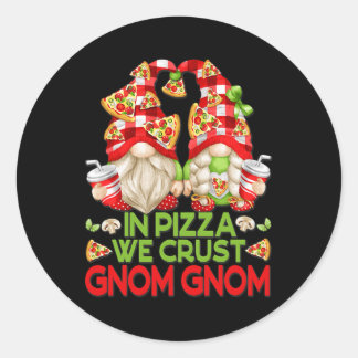 Funny Pizza Lover Gnomes For Women Men In Pizza Runt Klistermärke