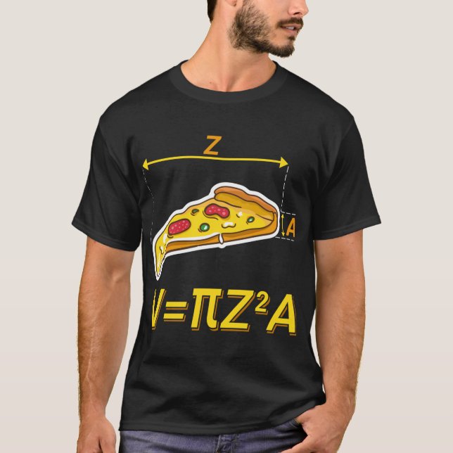 Funny Pizza Math Nerds Design Volume Calculation T Shirt (Framsida)