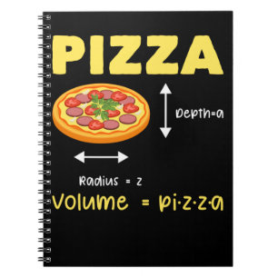 Funny Pizza Math Volume Calculation Food Älskare Anteckningsbok