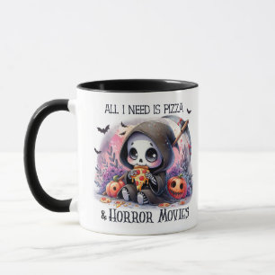 Funny Pizza Movie Halloween Ghost Mugg