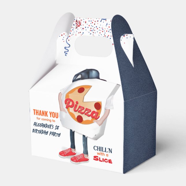 Funny Pizza Party Favor Boxes Presentaskar (Framsidan Sidan)