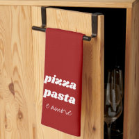 Funny Pizza Pasta Amore Namn Red White Cooking