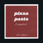 Funny Pizza Pasta Amore Red Italiana Kitchen Pappersservett<br><div class="desc">Lusnyj Pizza Pasta Amore Red Italiana Kitchen Napkins for a Pasta Night,  Date Night eller Italy Evening. Anpassa den med valfri text eller ta bort om du vill lämna tomt utrymme. Hela färg kan ändras!</div>