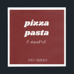 Funny Pizza Pasta Amore Red Italiana Kitchen Pappersservett<br><div class="desc">Lusnyj Pizza Pasta Amore Red Italiana Kitchen Napkins for a Pasta Night,  Date Night eller Italy Evening. Anpassa den med valfri text eller ta bort om du vill lämna tomt utrymme. Hela färg kan ändras!</div>