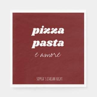 Funny Pizza Pasta Amore Red Italiana Kitchen Pappersservett