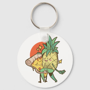 Funny Pizza Pineapple Tango Couple Tonåring Boy Gi Nyckelring