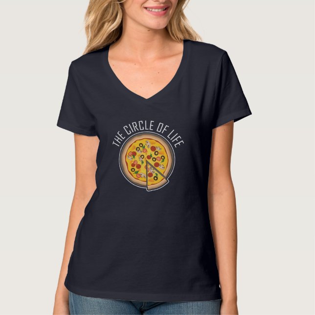 Funny Pizza Pun citerar kretsen av Life Pepperoni T Shirt (Framsida)