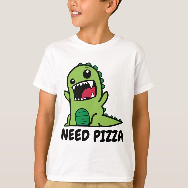 Funny Pizza shirts för barn T Shirt (Framsida)