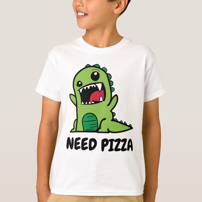 Funny Pizza shirts för barn T Shirt (Framsida)