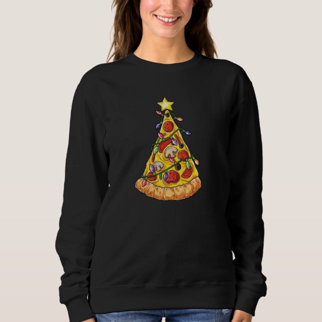 Funny Pizza Slice Julgran Light Pizza Eater T Shirt (Framsida)