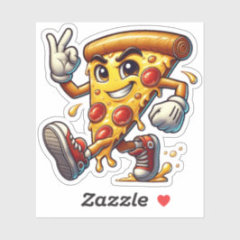 Funny Pizza Slice Sticker with Attitude  Klistermärken