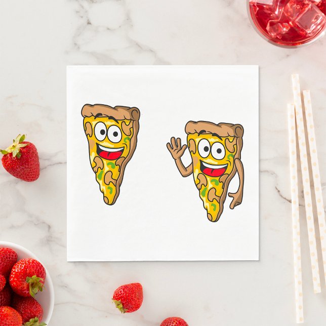 Funny Pizza Slices Napkins Pappersservett (Skapare uppladdad)