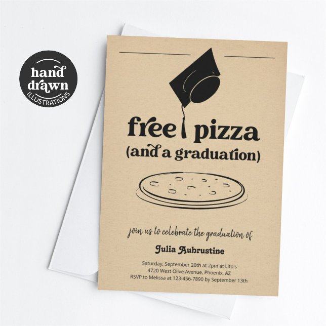 Funny Pizza Studentfest Inbjudningar (Skapare uppladdad)