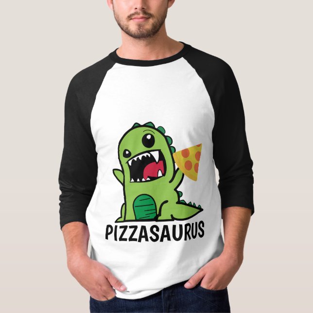Funny Pizza T-Shirts Tees, PIZZASAURUS (Framsida)