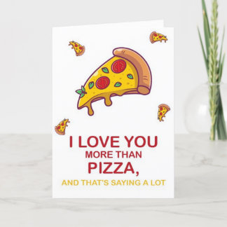 Funny Pizza Valentines day Tack Kort